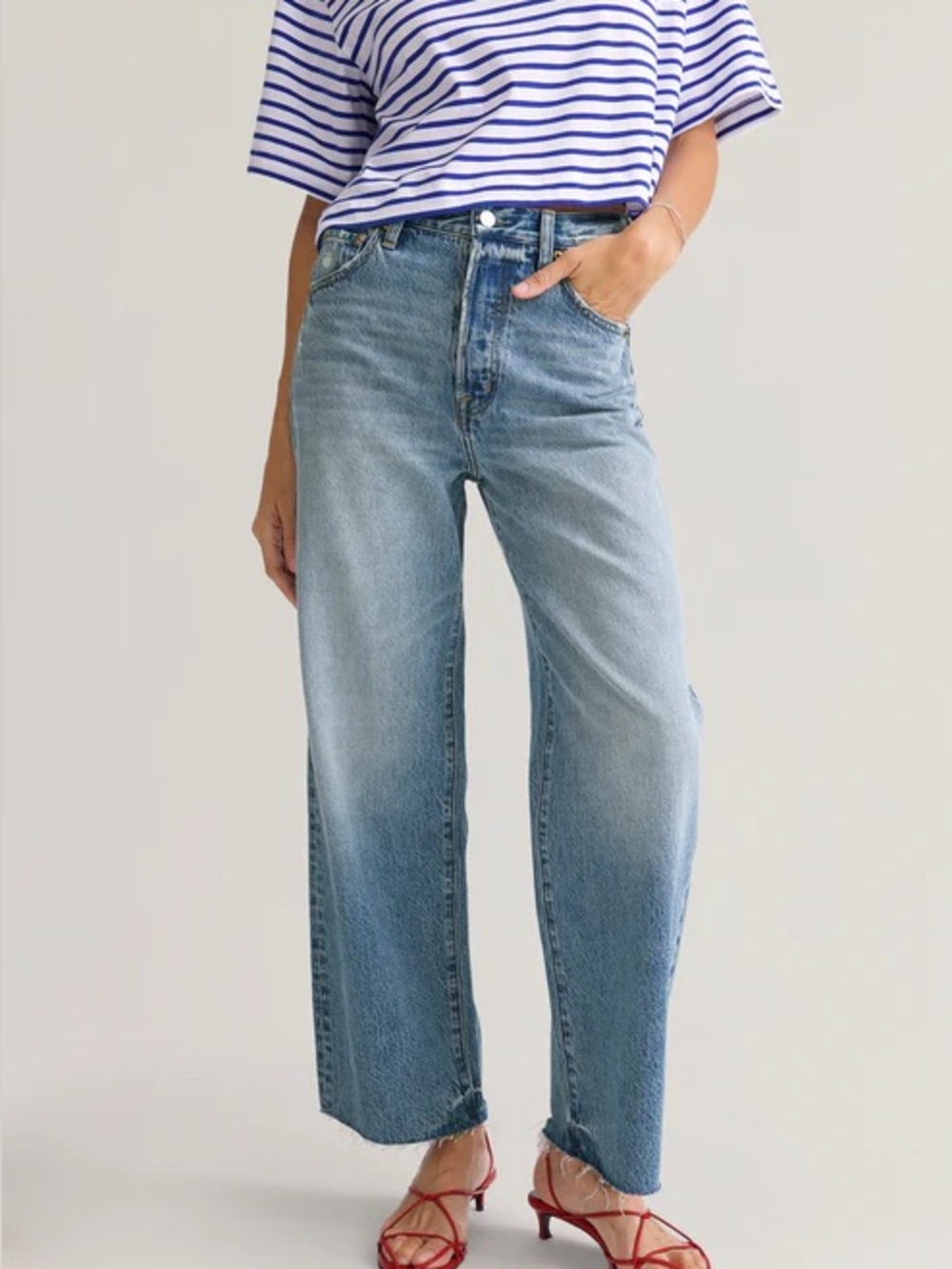 Pistola Tate Cropped High Rise Bow Legged Jeans - Picture 4 of 12